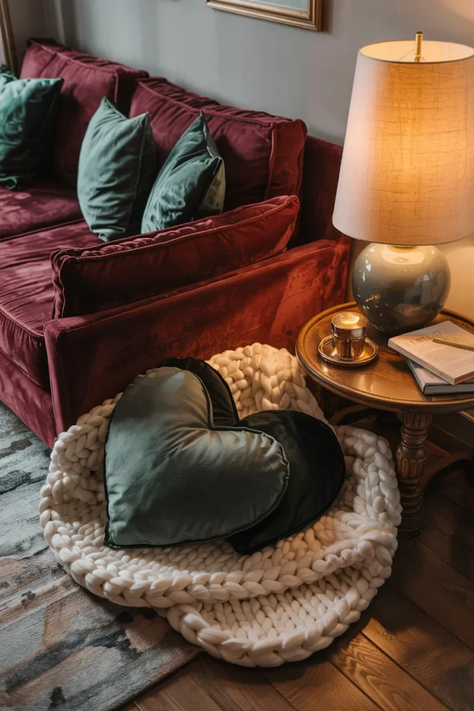 Valentine's Day heart cushions