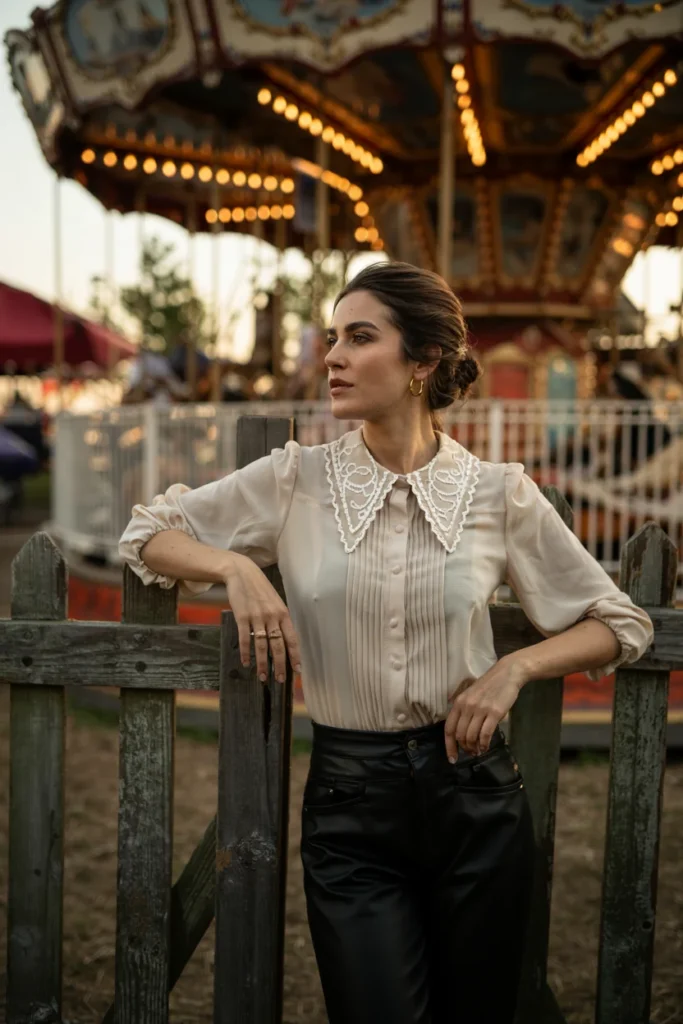 Victorian lace festival top