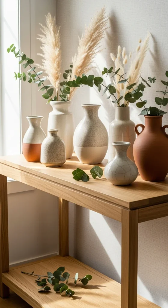 Vintage cottage ceramic vases