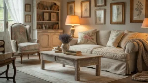 Vintage cottage living room decor