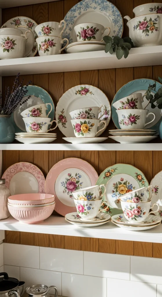 Vintage floral teacup collection