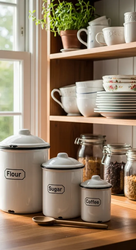 Vintage kitchen canister collection