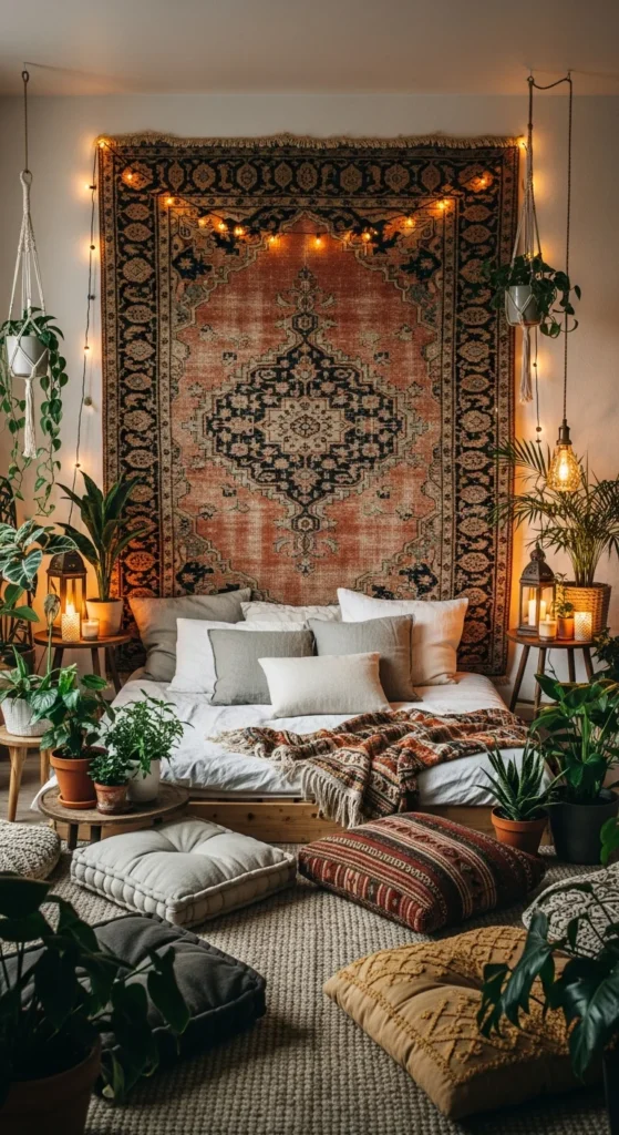 Vintage rug wall hanging