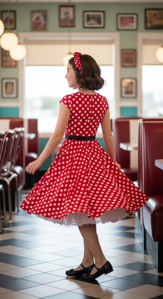 Vintage tea-length prom dress