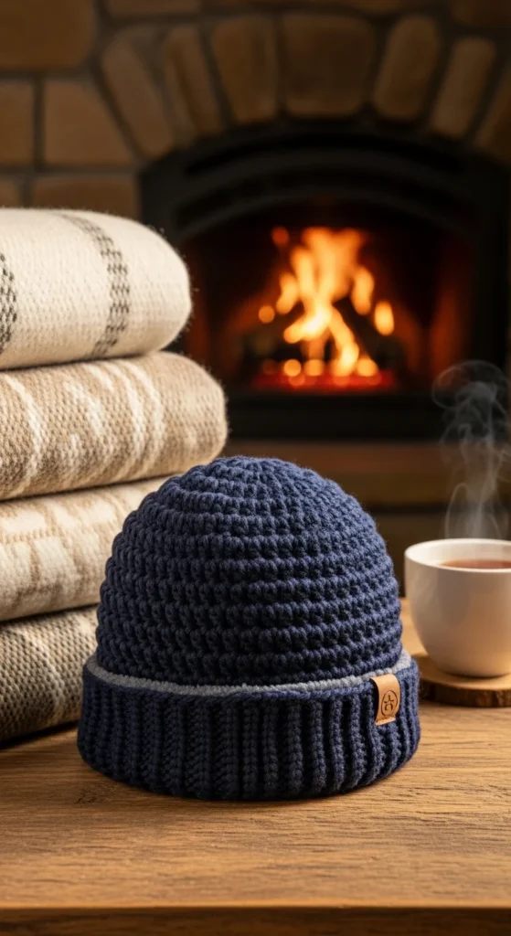 Warm handmade beanie men