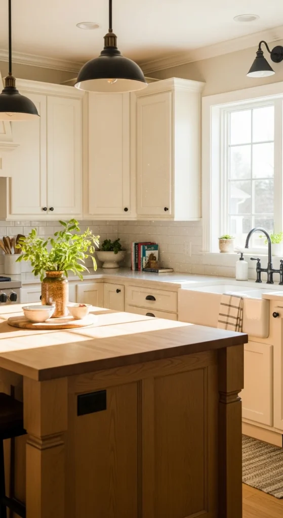 White farmhouse kitchen decor