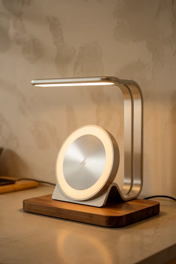 Wireless Charging Station with LED Lamp