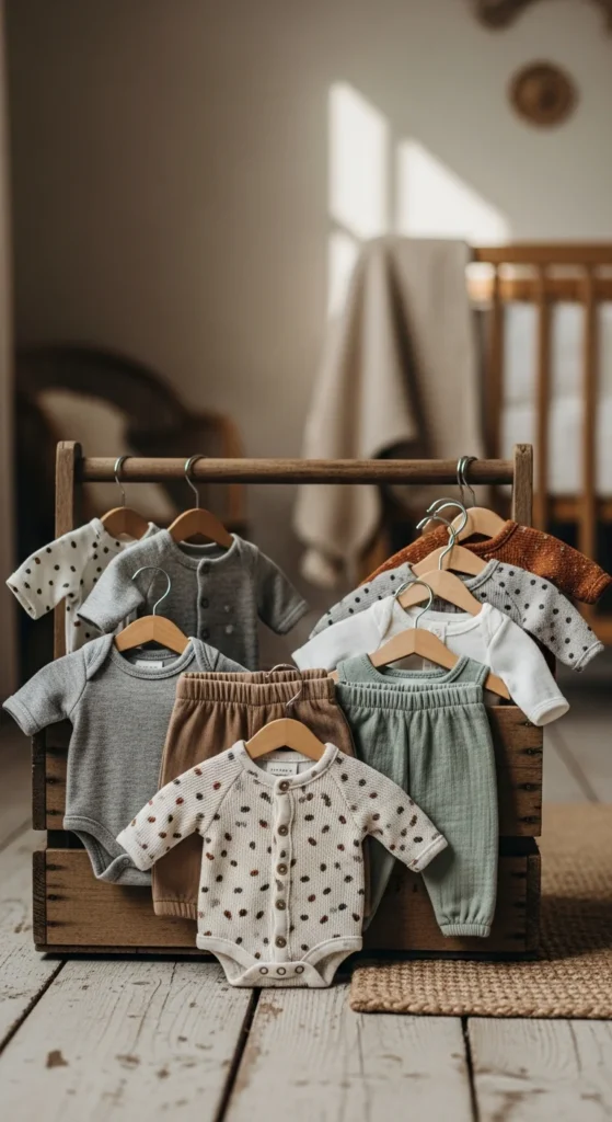 Wooden baby shower crate