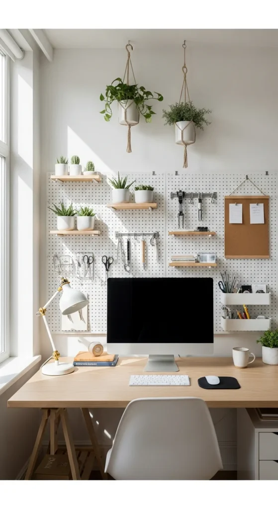 Workspace organization pegboard