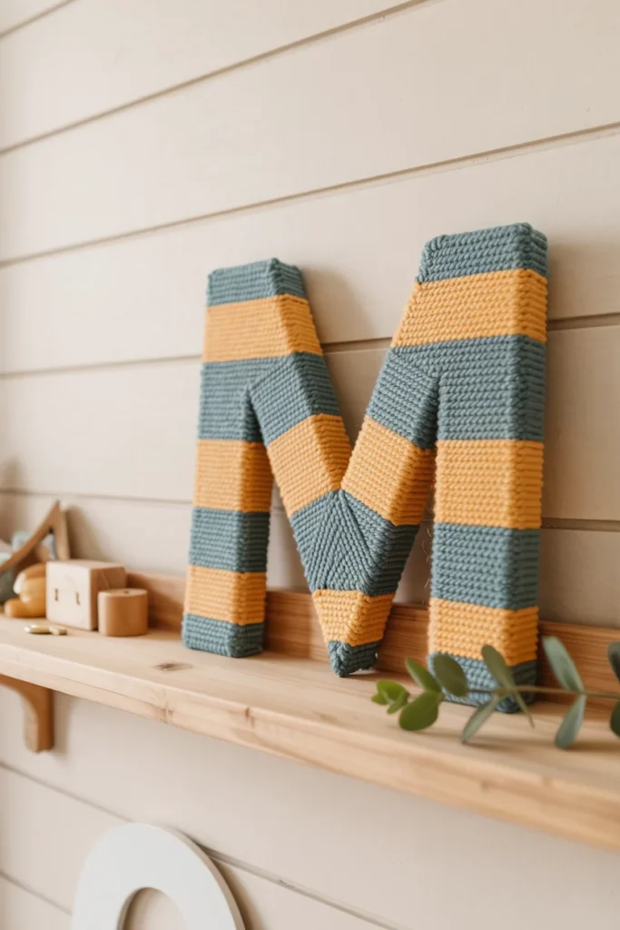 Yarn wrapped letter art