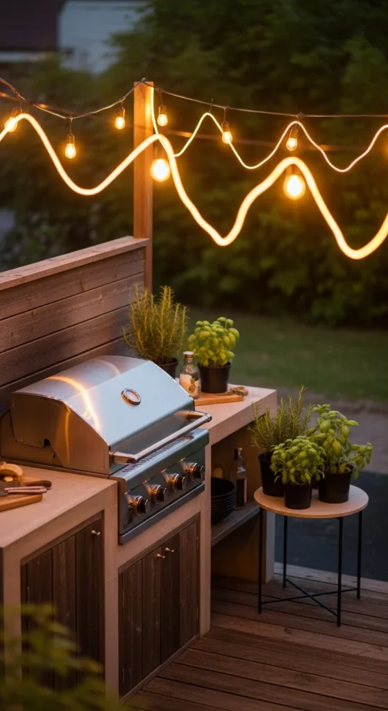 bbq area string lights