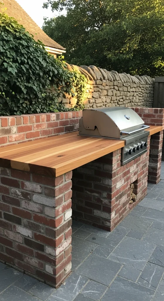 brick cedar outdoor kitchen budget