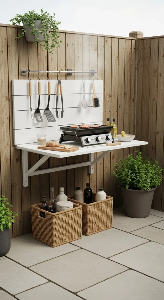 fold down outdoor kitchen table