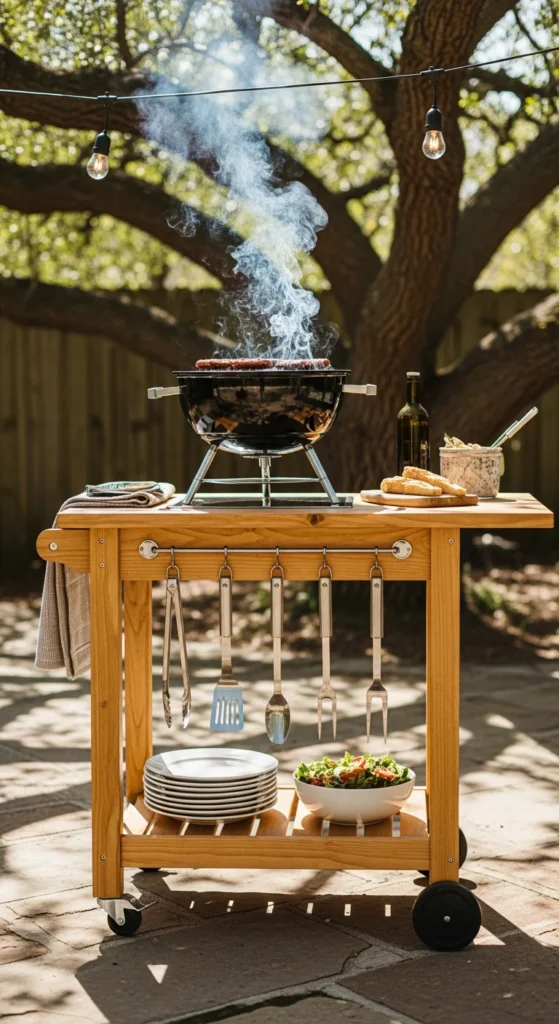 portable rolling cart outdoor kitchen