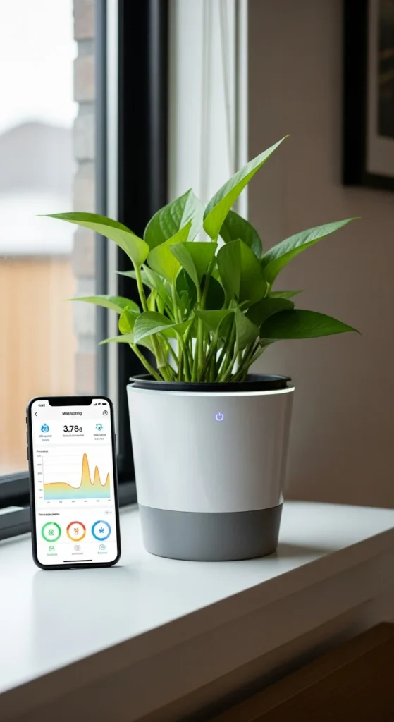 smart self-watering plant pot