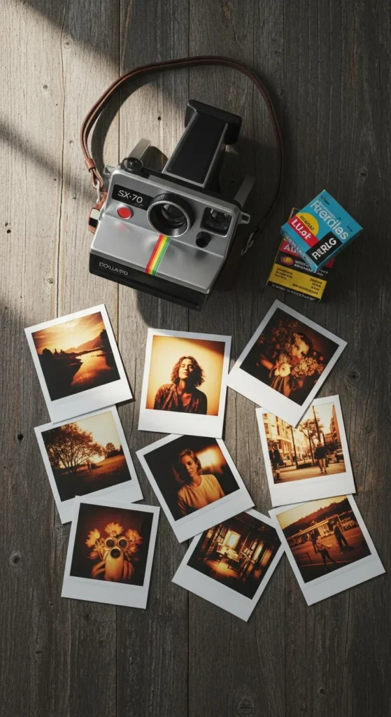 vintage Polaroid instant camera