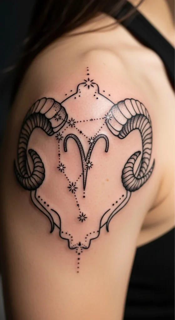Aries constellation tattoo