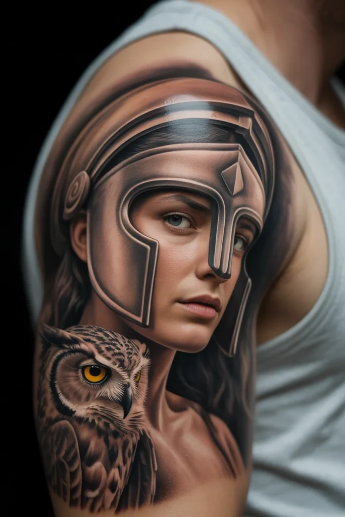 Athena goddess tattoo design