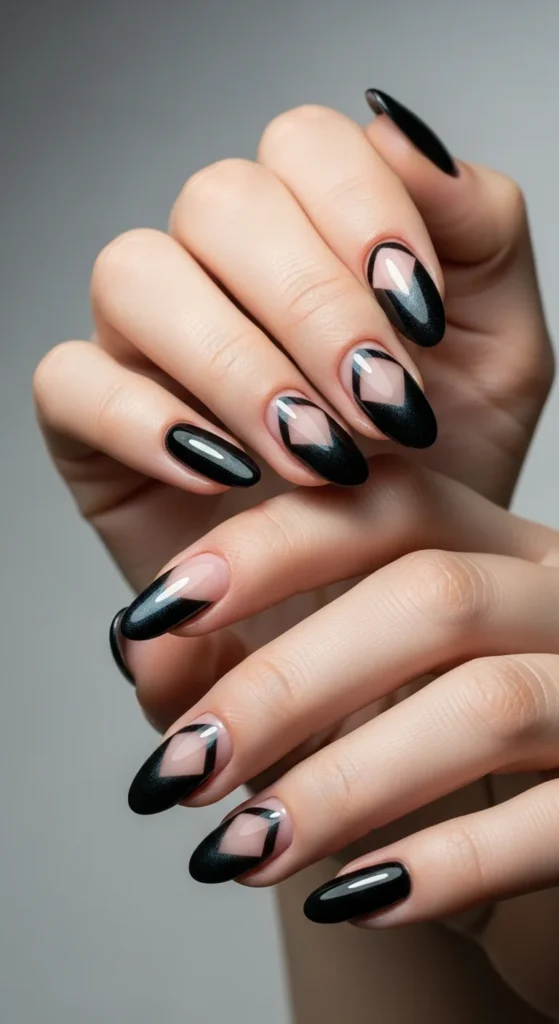 Black cat eye negative space