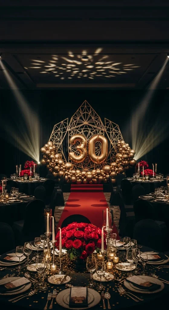 Black gold 30th birthday theme