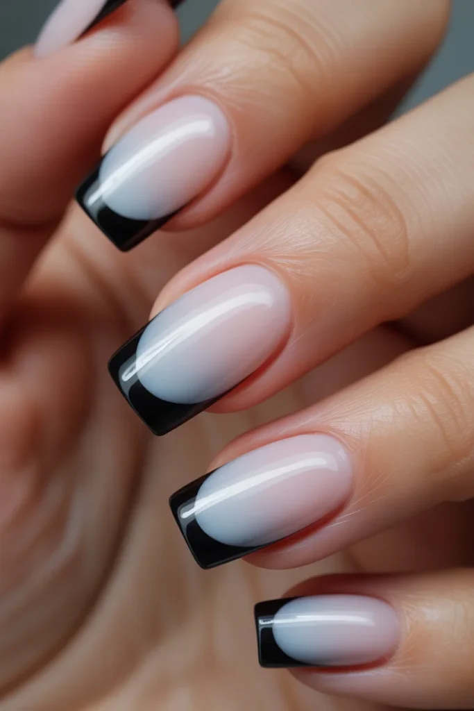 Black white French ombre