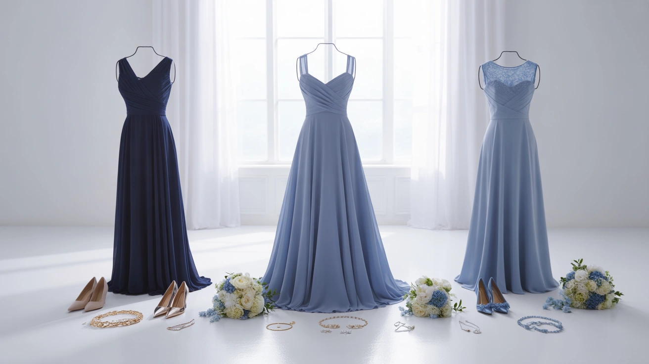 Blue bridesmaid dress outfit ideas