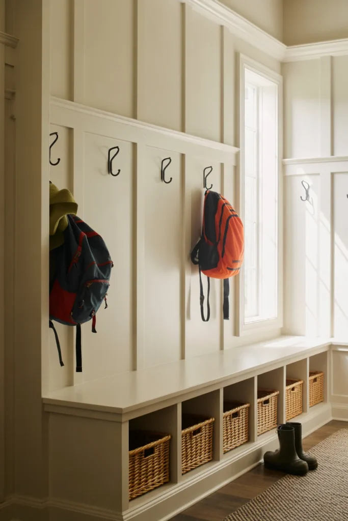 Board and batten mudroom