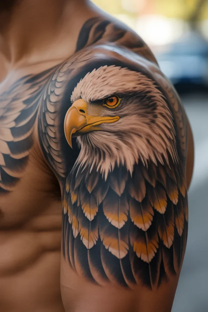 Bold neotraditional eagle design