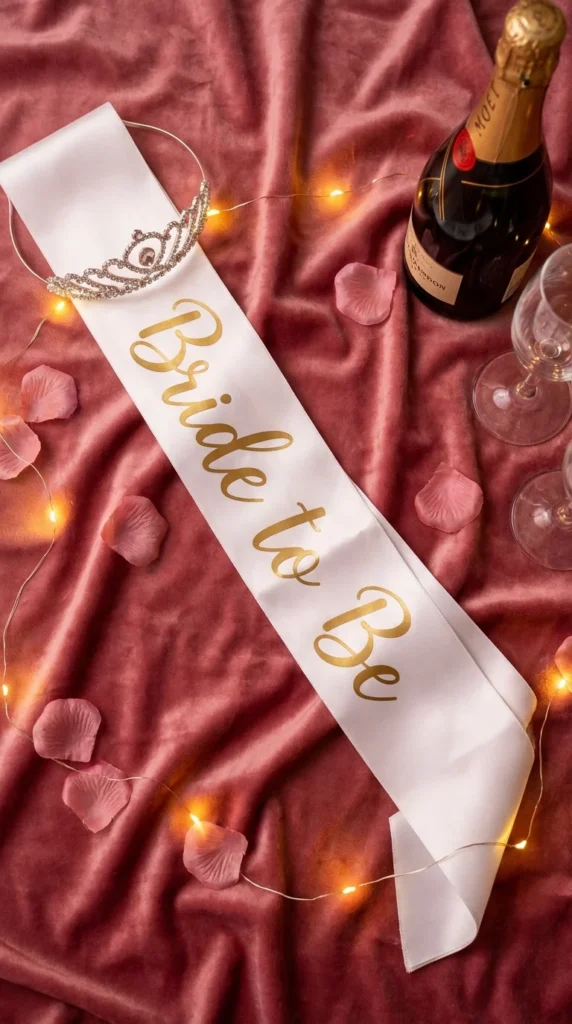 Bride-to-be sash tiara — hen party gift ideas