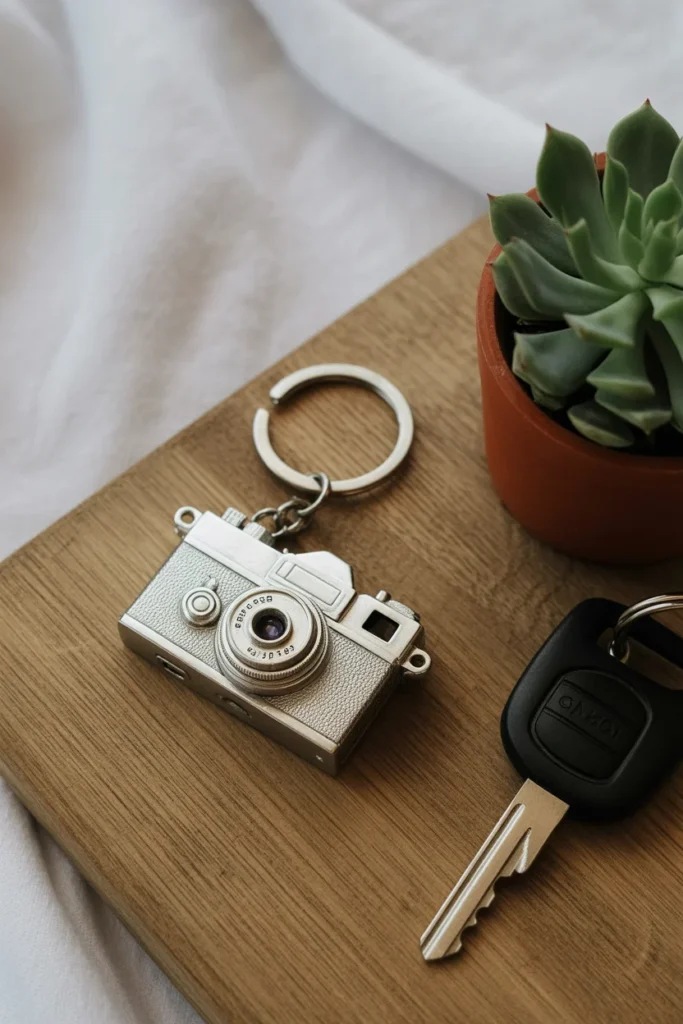 Camera heartbeat keychain