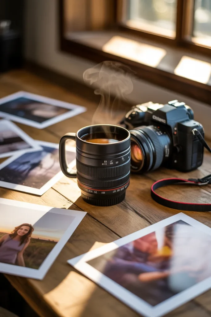 Camera lens coffee mug gift