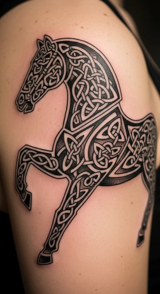 Celtic horse tattoo knotwork