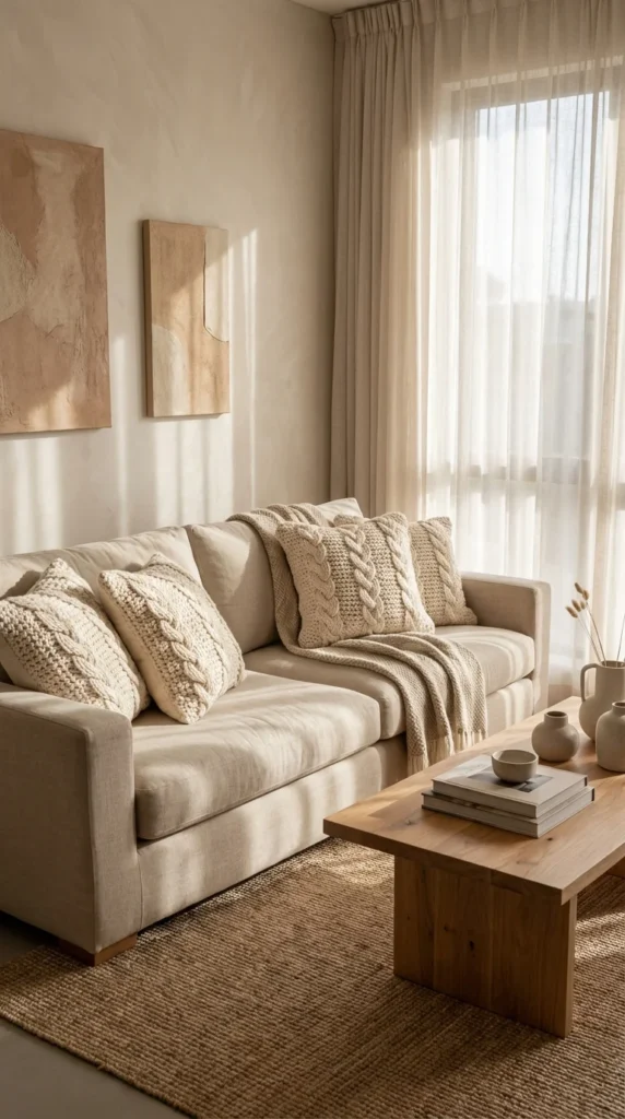 Chunky cream crochet pillows