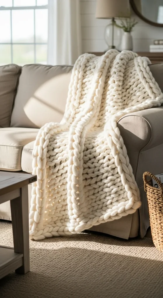 Chunky farmhouse throw blanket