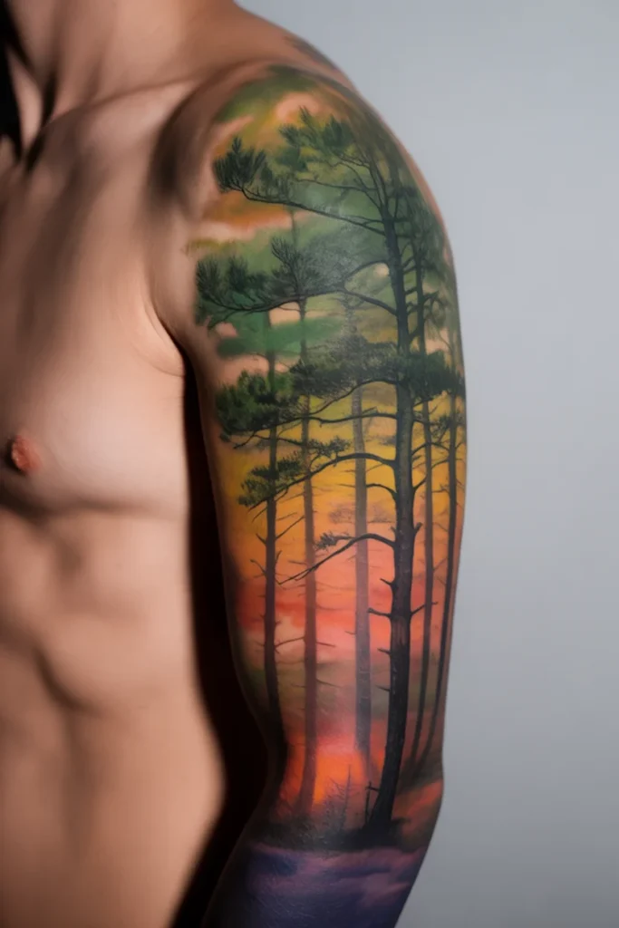 Color nature scene sleeve