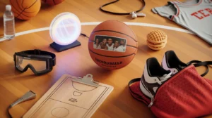 Creative basketball gift ideas flatlay