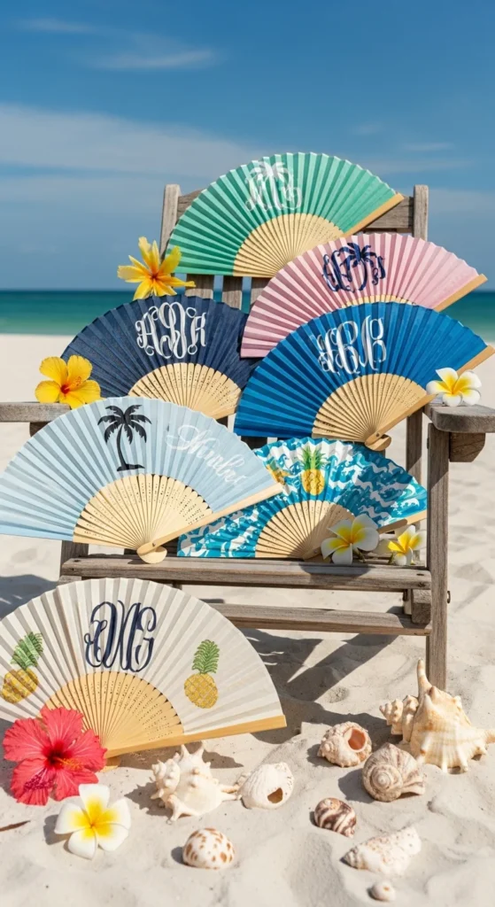 Custom wedding hand fans