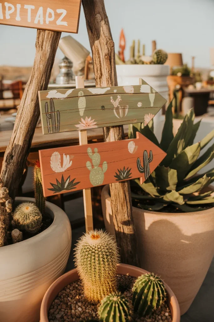 Desert themed party signage