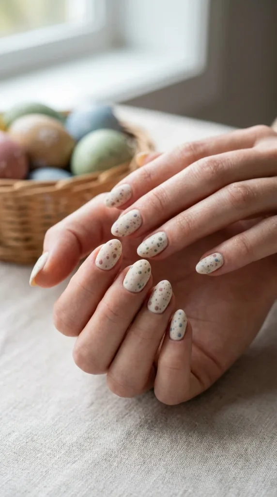Easter egg speckled nails