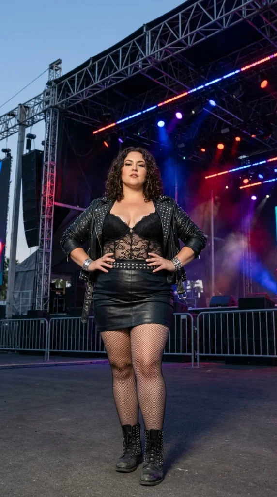 Edgy plus size Coachella outfit