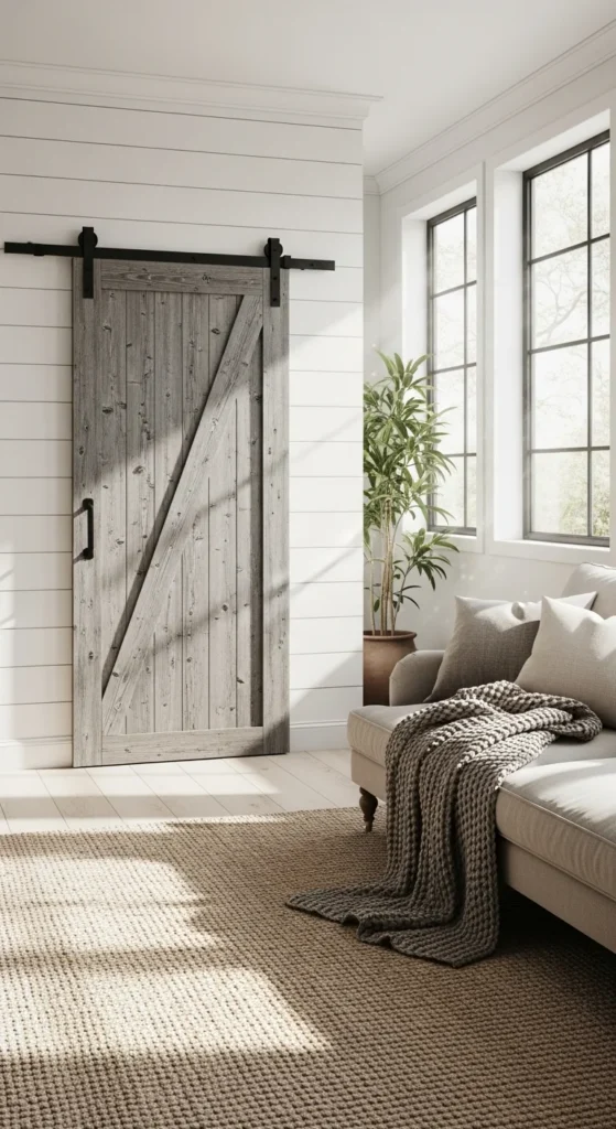 Farmhouse barn door hardware