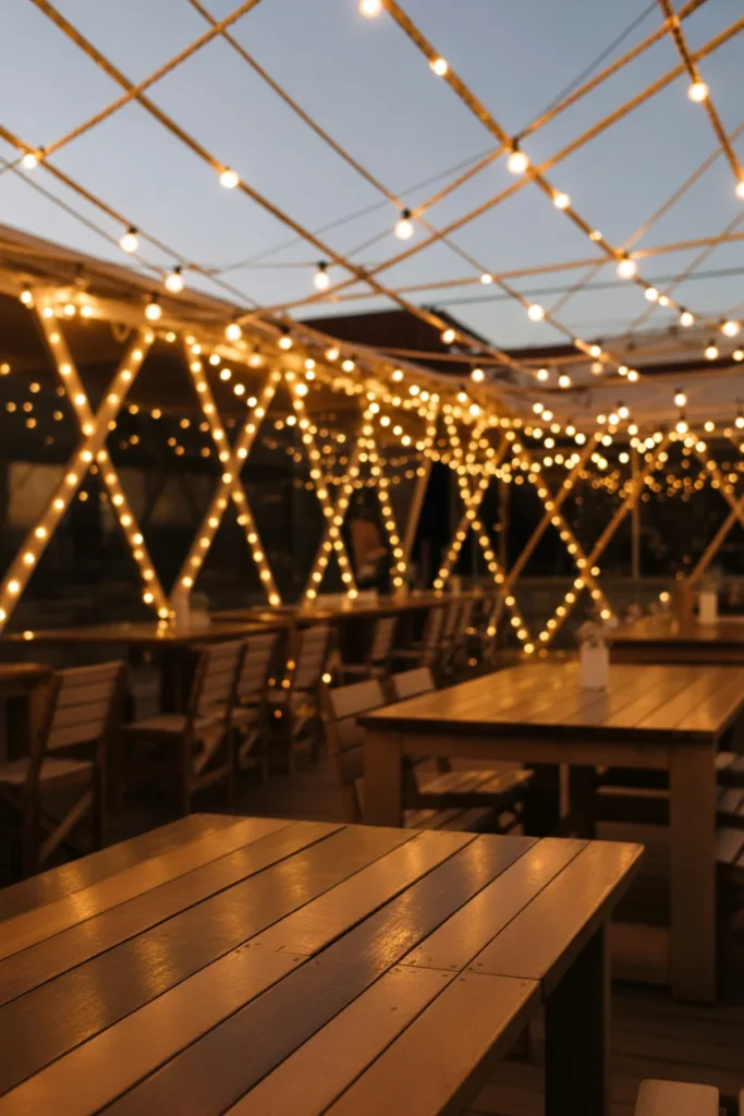 Festival string light canopy