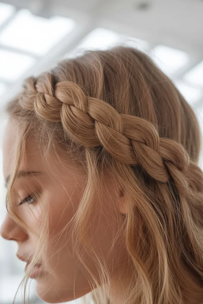 French braid crown school