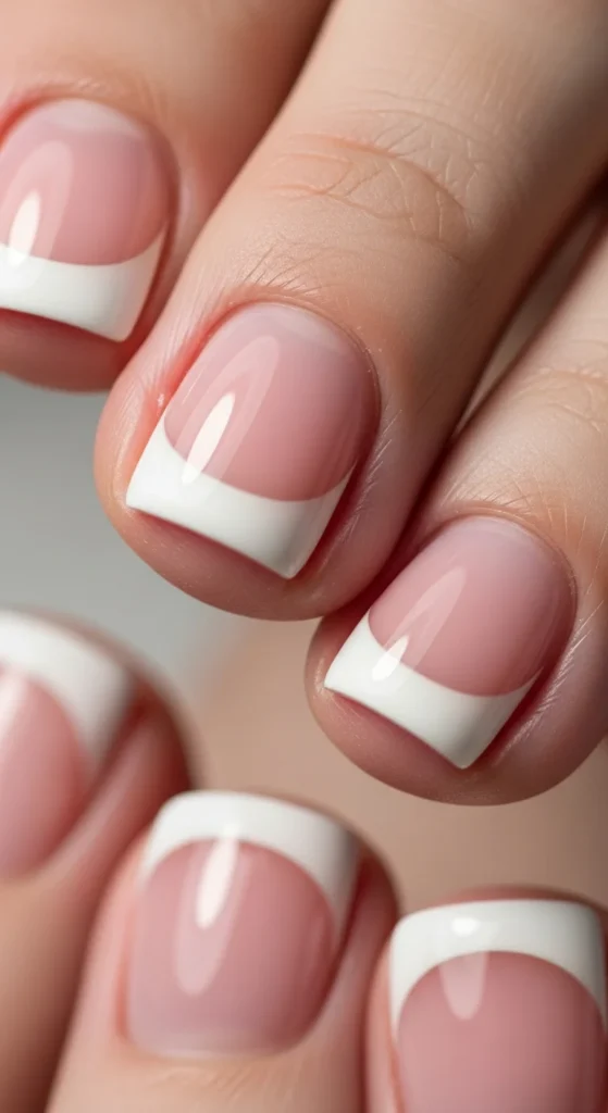 French tip toe nails