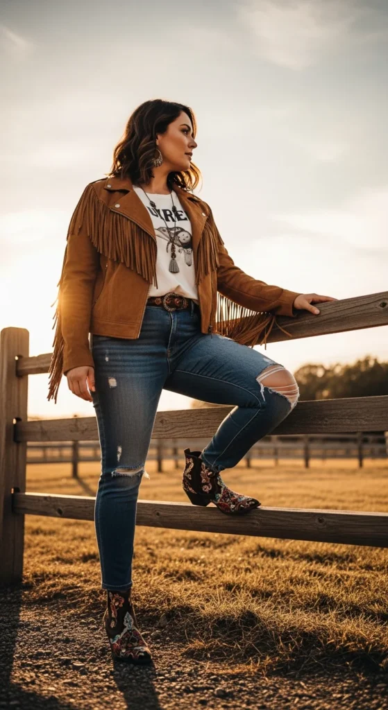 Fringe jacket Western style