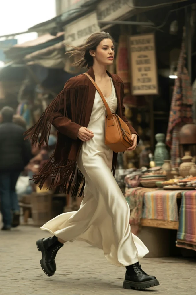 Fringe jacket spring outfit 2026