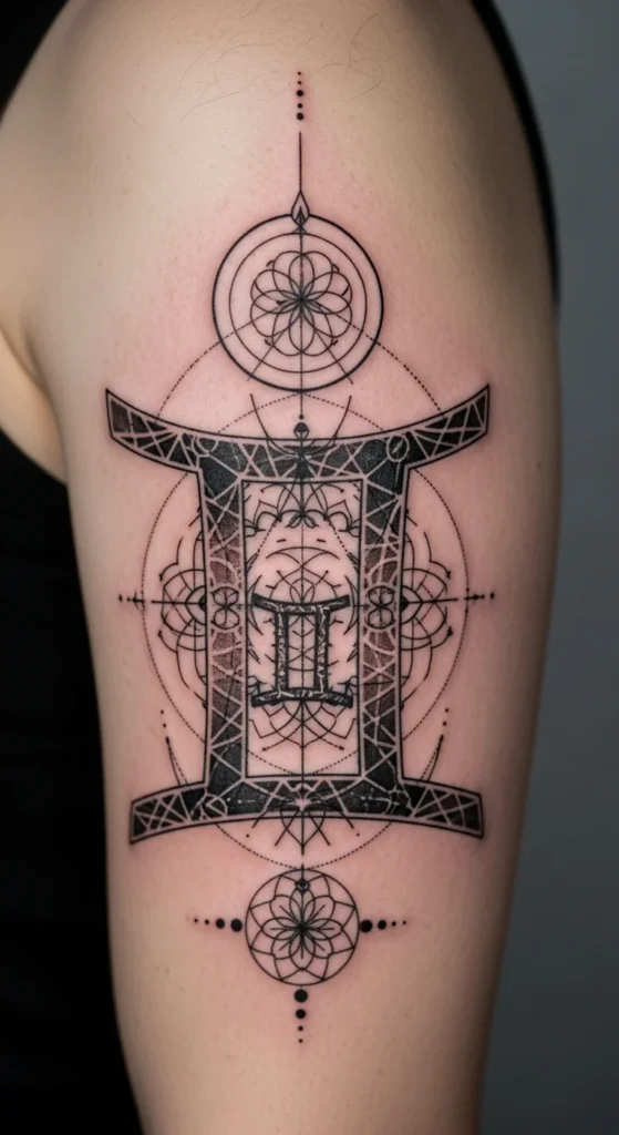 Geometric zodiac tattoo idea