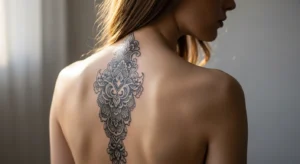 Gothic spine tattoos for women