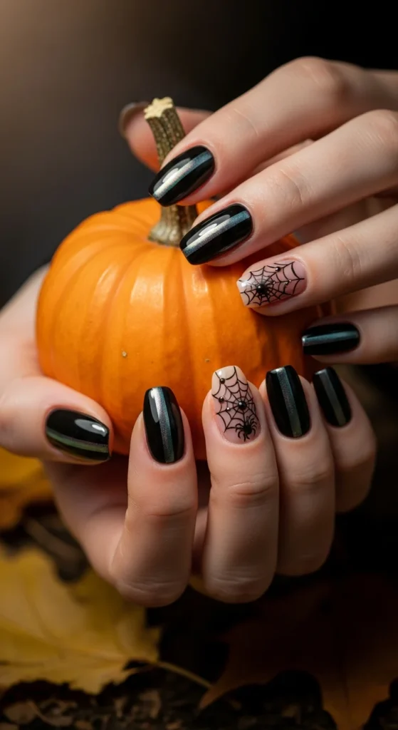 Halloween cat eye nails