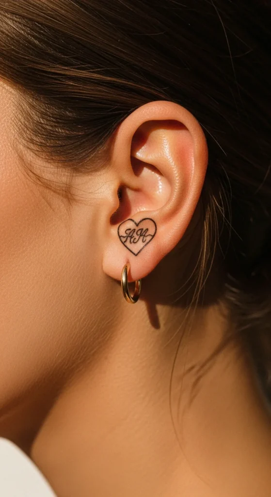 Heart tattoo with initials